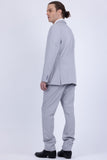 Barabas Wholesale Men's Essential 2-Pieces 2-Button Notch Lapel Suit Set 6SU08 Silver