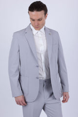 Barabas Wholesale Men's Essential 2-Pieces 2-Button Notch Lapel Suit Set 6SU08 Silver