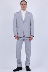 Barabas Wholesale Men's Essential 2-Pieces 2-Button Notch Lapel Suit Set 6SU08 Silver