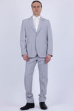 Barabas Wholesale Men's Essential 2-Pieces 2-Button Notch Lapel Suit Set 6SU08 Silver