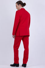 Barabas Wholesale Men's Essential 2-Pieces 2-Button Notch Lapel Suit Set 6SU08 Red