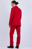 Barabas Wholesale Men's Essential 2-Pieces 2-Button Notch Lapel Suit Set 6SU08 Red
