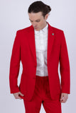 Barabas Wholesale Men's Essential 2-Pieces 2-Button Notch Lapel Suit Set 6SU08 Red