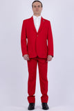 Barabas Wholesale Men's Essential 2-Pieces 2-Button Notch Lapel Suit Set 6SU08 Red