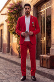 Barabas Wholesale Men's Essential 2-Pieces 2-Button Notch Lapel Suit Set 6SU08 Red