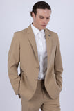 Barabas Wholesale Men's Essential 2-Pieces 2-Button Notch Lapel Suit Set 6SU08 Tan