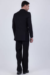 Barabas Wholesale Men's Solid Color  2-Pieces Set Peak Lapel Suit 6SU10 Black
