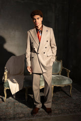 Barabas Wholesale Men's Solid Color  2-Pieces Set Peak Lapel Suit 6SU10 Cream 