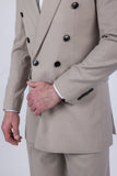 Barabas Wholesale Men's Solid Color  2-Pieces Set Peak Lapel Suit 6SU10 Brown