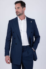 Barabas Wholesale Men's Solid Color  2-Pieces Set Peak Lapel Suit 6SU10 State Blue