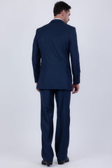 Barabas Wholesale Men's Solid Color  2-Pieces Set Peak Lapel Suit 6SU10 Blue