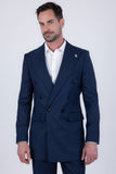 Barabas Wholesale Men's Solid Color  2-Pieces Set Peak Lapel Suit 6SU10 Navy