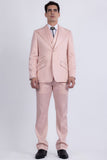 Barabas Wholesale Men's Solid Color 3-Pieces Peak Lapel Suit Set 6SU11 Blushing Rose