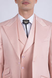 Barabas Wholesale Men's Solid Color 3-Pieces Peak Lapel Suit Set 6SU11 Peach