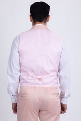Barabas Wholesale Men's Solid Color 3-Pieces Peak Lapel Suit Set 6SU11 Pink