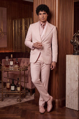 Barabas Wholesale Men's Solid Color 3-Pieces Peak Lapel Suit Set 6SU11 Blushing Rose