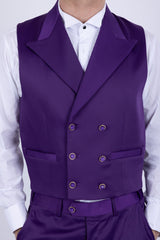 Barabas Wholesale Men's Solid Color 3-Pieces Peak Lapel Suit Set 6SU11 Purple
