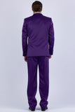 Barabas Wholesale Men's Solid Color 3-Pieces Peak Lapel Suit Set 6SU11 Purple