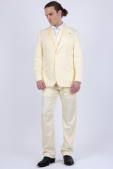 Barabas Wholesale Men's Solid Color 3-Pieces Peak Lapel Suit Set 6SU11 Whisper White