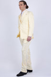 Barabas Wholesale Men's Solid Color 3-Pieces Peak Lapel Suit Set 6SU11 Whisper White