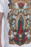 Barabas Men's Our Lady of Guadalupe Rhinestone Crew Neck T-Shirt 6TR01 White