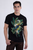 Barabas Wholesale Men's Laurent Tropical Iguana Rhinestone T-Shirt 6TR02 Black