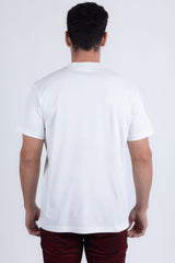 Barabas Wholesale Men's Rhinestone Iguana Floral Crew-neck T-shirt 6STR03 White