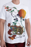 Barabas Wholesale Men's Rhinestone Iguana Floral Crew-neck T-shirt 6STR03 Multi
