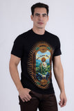 Barabas Wholesale Men's San Judas Tadeo Rhinestone T-Shirt Crew Neck 6TR04 Black