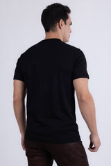 Barabas Men's San Judas Tadeo Rhinestone T-Shirt Crew Neck 6TR04 Black