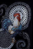 Barabas Wholesale Men's Rooster Geometric Rhinestones Crew Neck Shirt 6TR05 Black