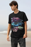Barabas Men's Palm Beach Rhinestone Stretch Crew Neck T-Shirt 6TR07 Black