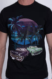 Barabas Men's Palm Beach Rhinestone Stretch Crew Neck T-Shirt 6TR07 Black