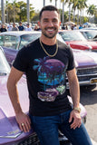 Barabas Men's Palm Beach Rhinestone Stretch Crew Neck T-Shirt 6TR07 Black