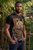 Barabas Men's Panther Rhinestone Stretch Crew Neck T-Shirt 6TR08 Black