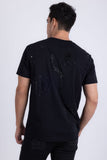 Barabas Men's Rhinestone Geometric Crew-neck T-shirt 6TR11 Black