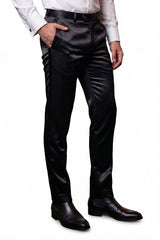 Barabas Men's Solid Color Shiny Dress Pants 6VP1010 Black