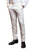 Barabas Men's Solid Color Shiny Dress Pants 6VP1010 White