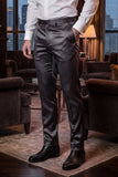 Barabas Men's Solid Color Shiny Dress Pants 6VP1010 Charcoal