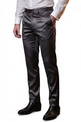 Barabas Men's Solid Color Shiny Dress Pants 6VP1010 Grey
