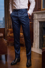 Barabas Men's Solid Color Shiny Dress Pants 6VP1010 Estate Blue