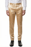 Barabas Men's Solid Color Shiny Dress Pants 6VP1010 Gold