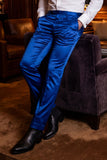 Barabas Men's Solid Color Shiny Dress Pants 6VP1010 Sapphire