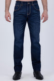 Men's Wholesale Western Fleur-De-Lis Arrow Straight-Fit Jeans | BARABAS 6WD01 Blue