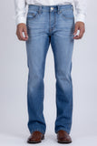 Men's Wholesale Western Fleur-De-Lis "B' Straight-Fit Jeans | BARABAS 6WD02 Light Blue