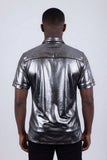 Barabas Wholesale Men's Metallic Shiny Short Sleeve Casual Western Shirt 6WS02 Black