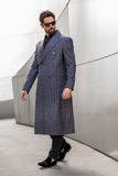 Barabas Wholesale Men's Rhinestone Pattern Long Coat Blazer 4LBL55 Grey