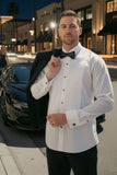 Barabas Wholesale Men's Tuxedo Wing Collar French Cuffs Long Sleeve Shirt 4txs02 White