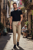 Barabas Men's Solid Color Zip and Camel Straight Fit Pants B2060 Sand