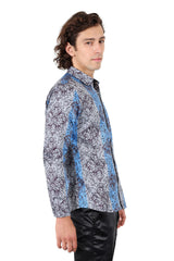 Barabas Wholesale Men El Chapo Blue shirt fantasy 2680